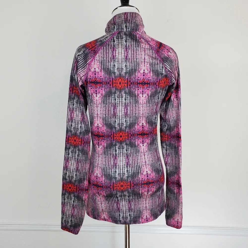 Nike Pro Combat Pullover Quarter Zip Ikat Tie Dye Print Active Workout Layering